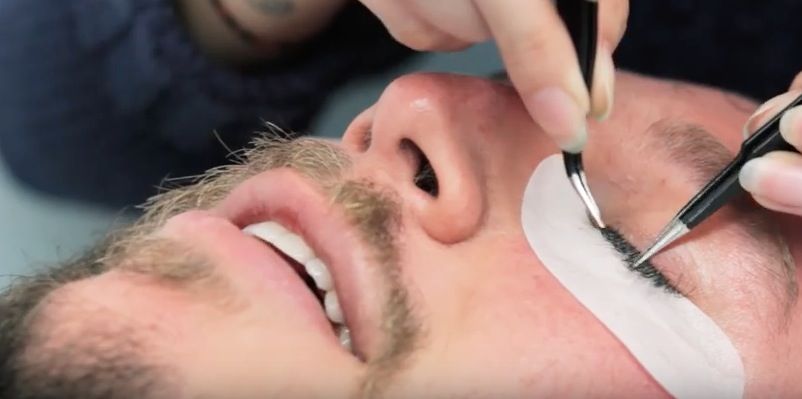 Men get eyelash extensions for the first time and look soooo pretty